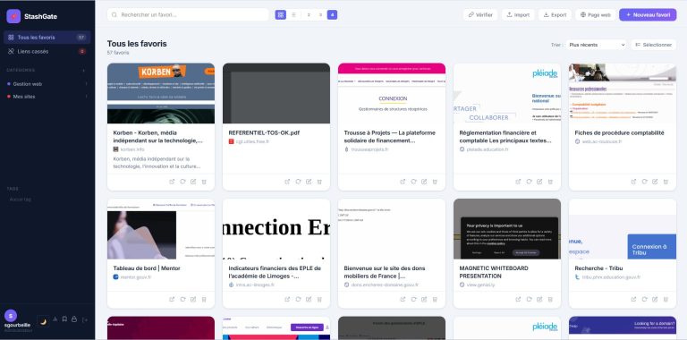 Gestionnaire de favoris en ligne auto-hébergé